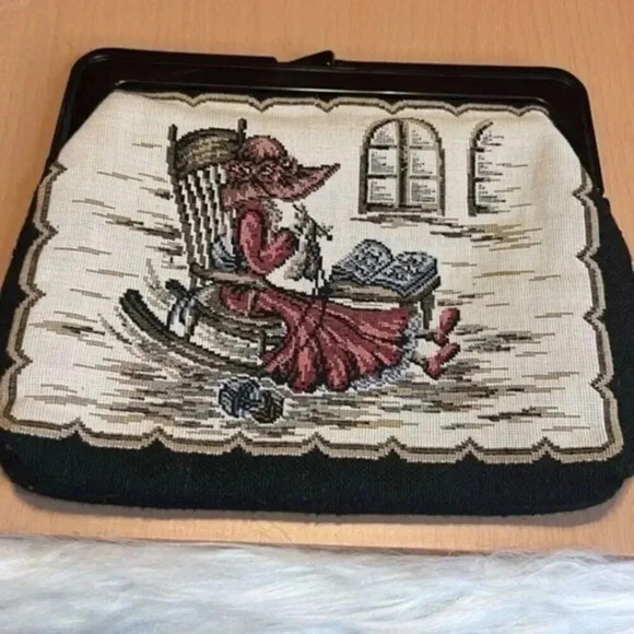 Woman’s Work Knitting Tapestry Kiss-lock Closure Clutch Wallet Faizah-10 Style - Picture 1 of 11